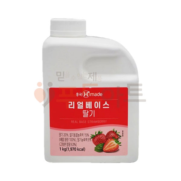 흥국F&amp;B 리얼베이스 딸기 1kg/리얼베이스/딸기에이드
