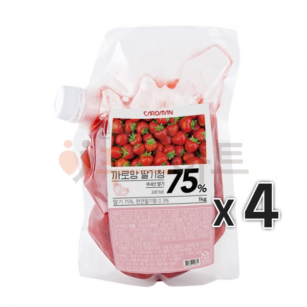 까로망 딸기청 1kg 4개 냉동과일청 / 업체발송상품