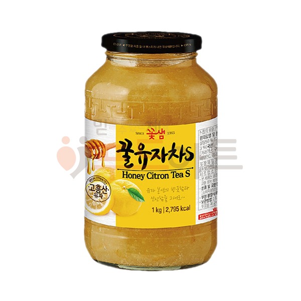 꽃샘 꿀유자차S 1kg/유자/액상차/꿀차/유자청